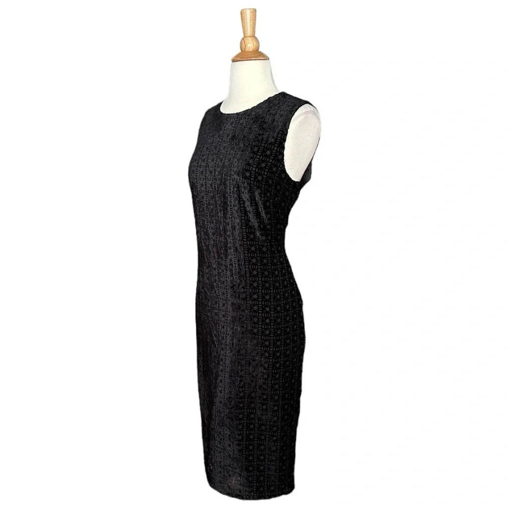 J. McLAUGHLIN Black Velvet Burnout Murphy Dress Office‎ Siren Boardroom Size 10